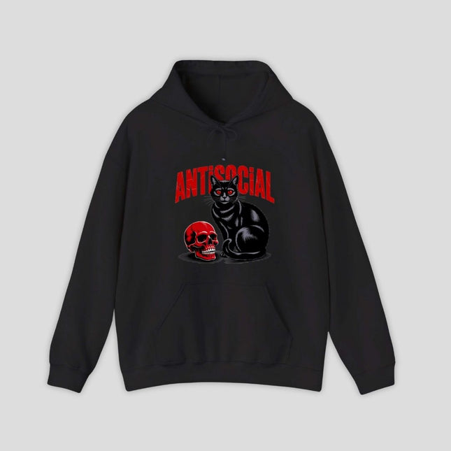 Black Cat Red Skull Hoodie