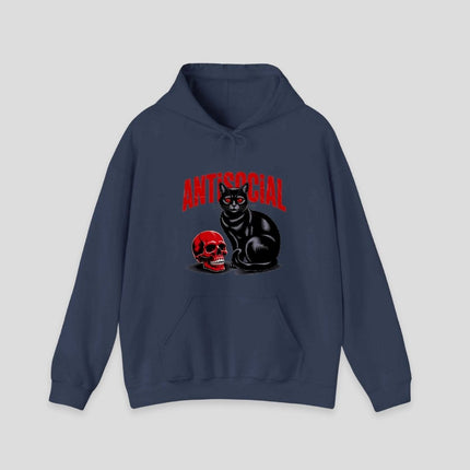 Black Cat Red Skull Hoodie