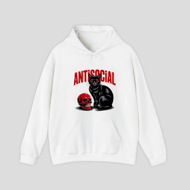 Black Cat Red Skull Hoodie