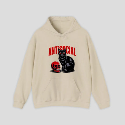 Black Cat Red Skull Hoodie