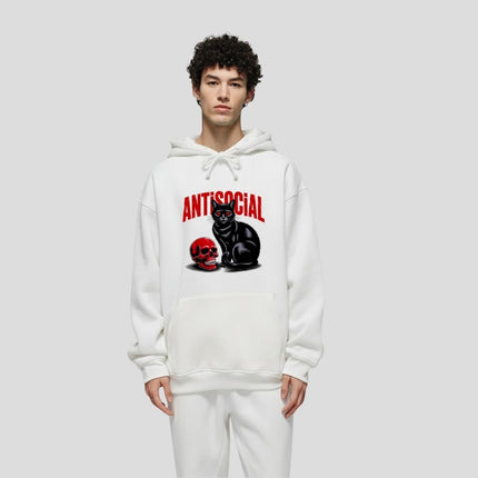 Black Cat Red Skull Hoodie