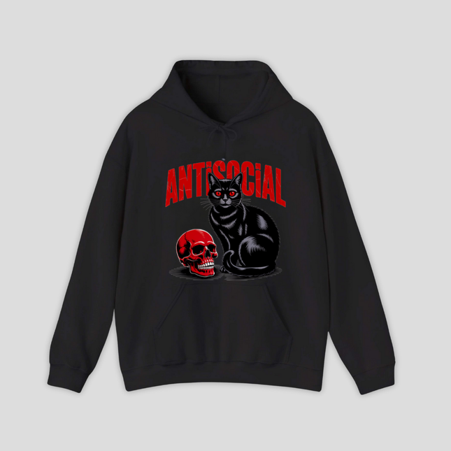 Antisocial Black Cat Hoodie