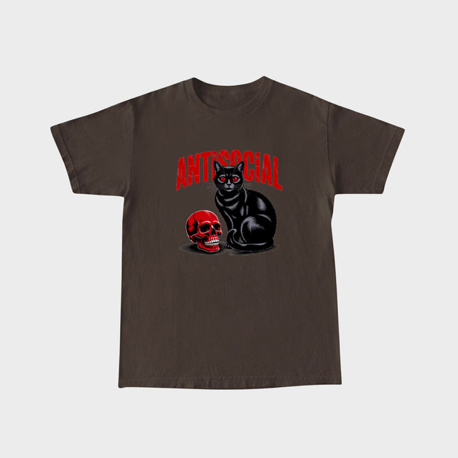 Black Cat Red Skull T-shirt