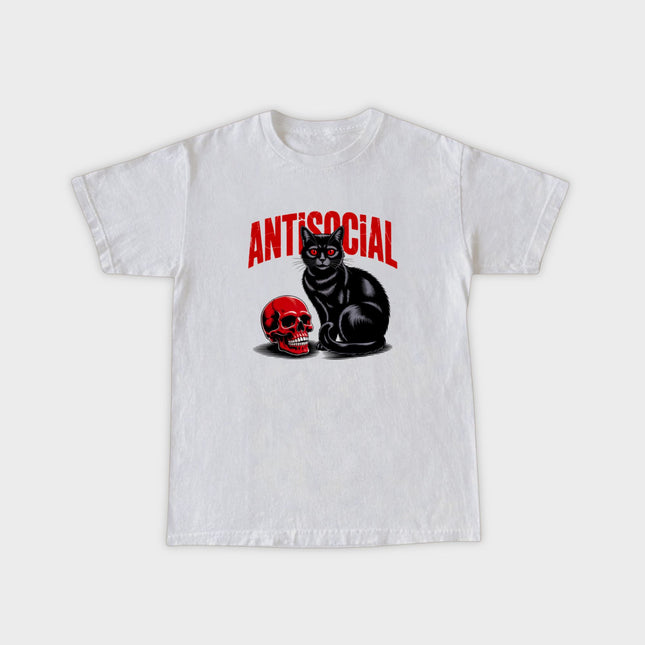 Black Cat Red Skull T-shirt