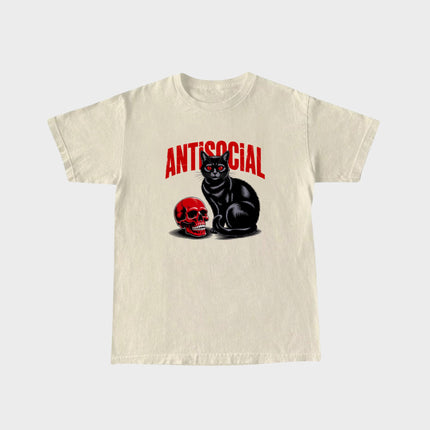 Black Cat Red Skull T-shirt